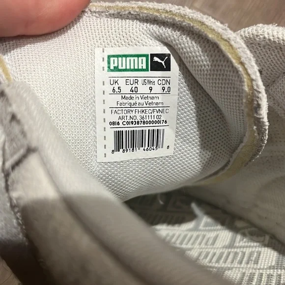 PUMA BASKET REMASTERED SUEDE SNEAKERS, size 9 in white - Picture 4 of 4